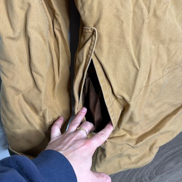Vintage L.L. Bean Saddle Canvas Chore Coat Mens M Hunting Jacket with Mud Flaps - Picture 8 of 13